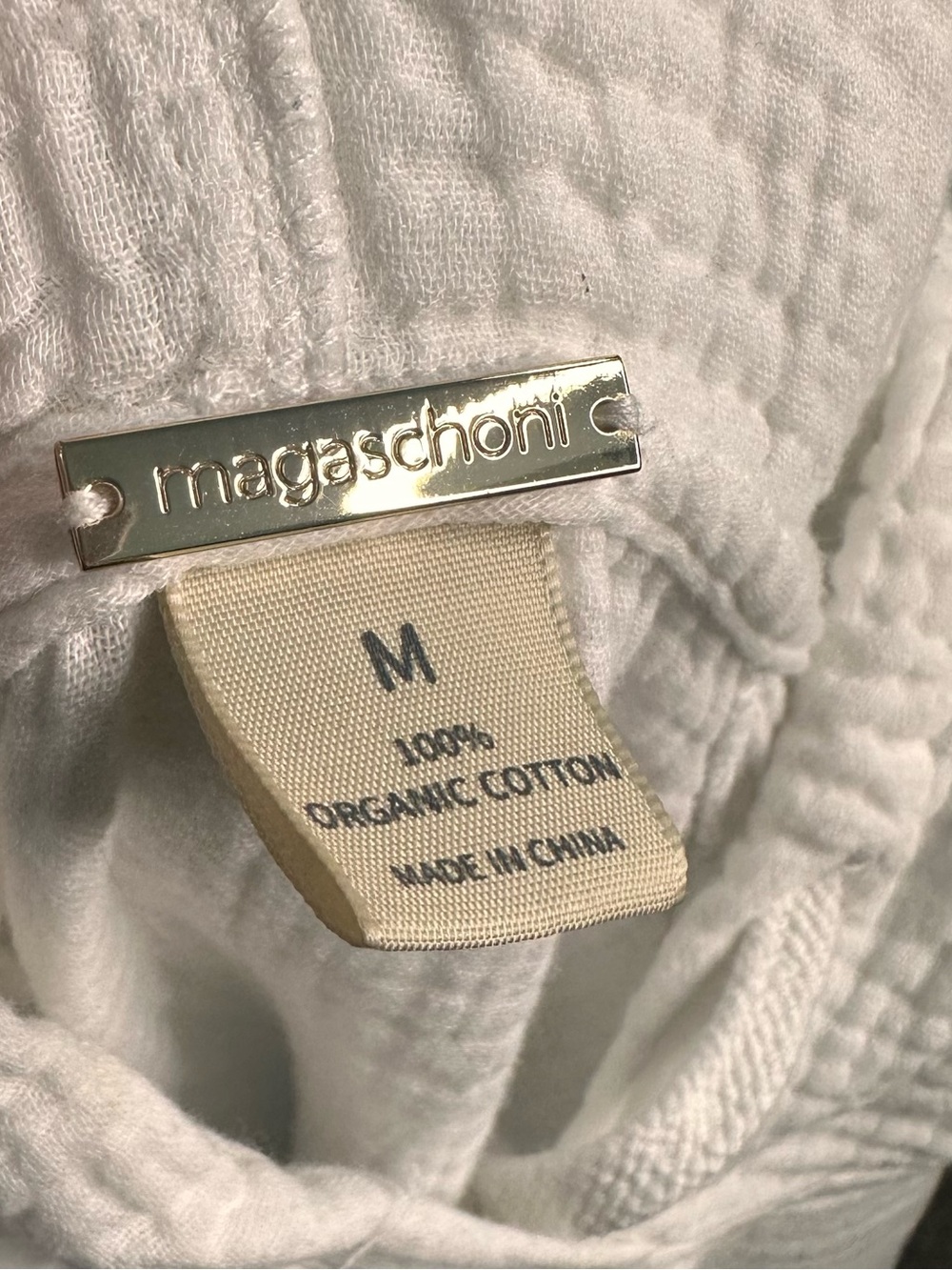 Magaschoni Women's 100% cotton White Summer Gauze Hoodie Size Medium - Picture 3 of 3
